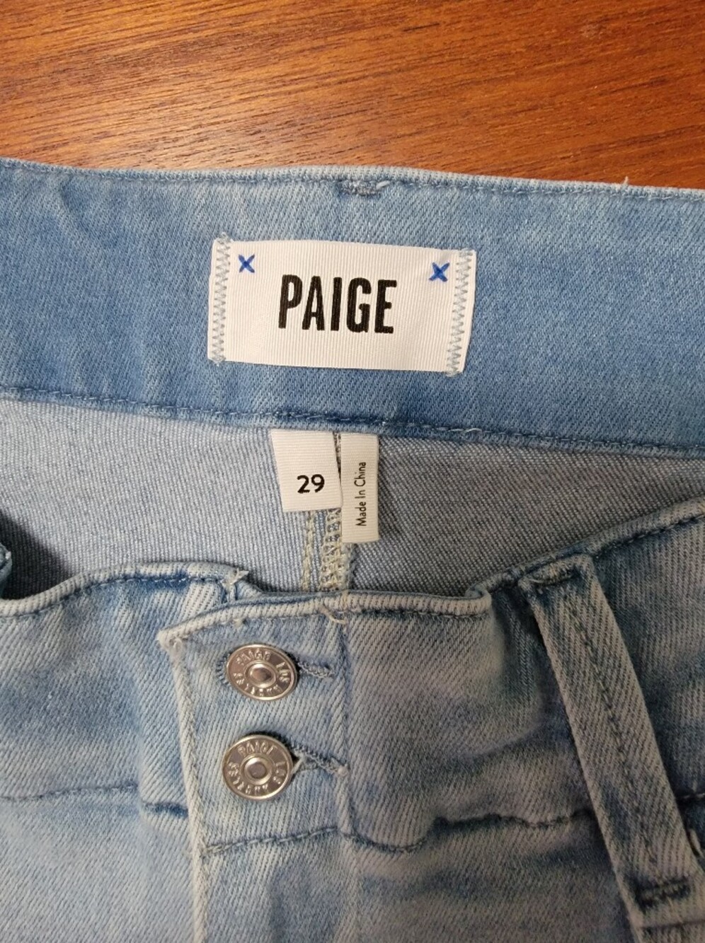 Paige Brooklyn Light  Blue High-Waist Wide-Leg Jeans Size 29 - Picture 2 of 6